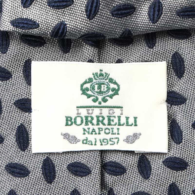 LUIGI  BORRELLI LUIGI BORRELLI＜ルイジボレッリ＞ リーフ柄タイ GRAY