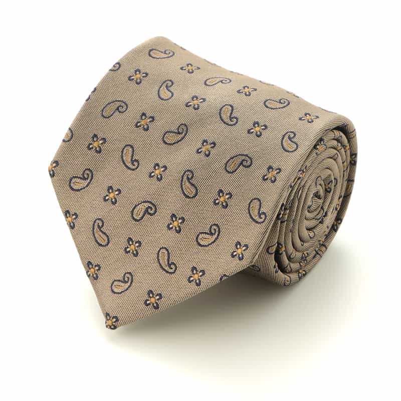 LUIGI  BORRELLI LUIGI BORRELLI＜ルイジボレッリ＞ ペイズリー柄×フラワー柄タイ BEIGE