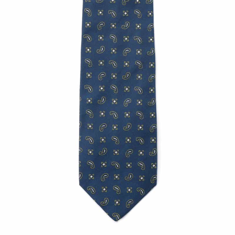 LUIGI  BORRELLI LUIGI BORRELLI＜ルイジボレッリ＞ ペイズリー柄×フラワー柄タイ BLUE
