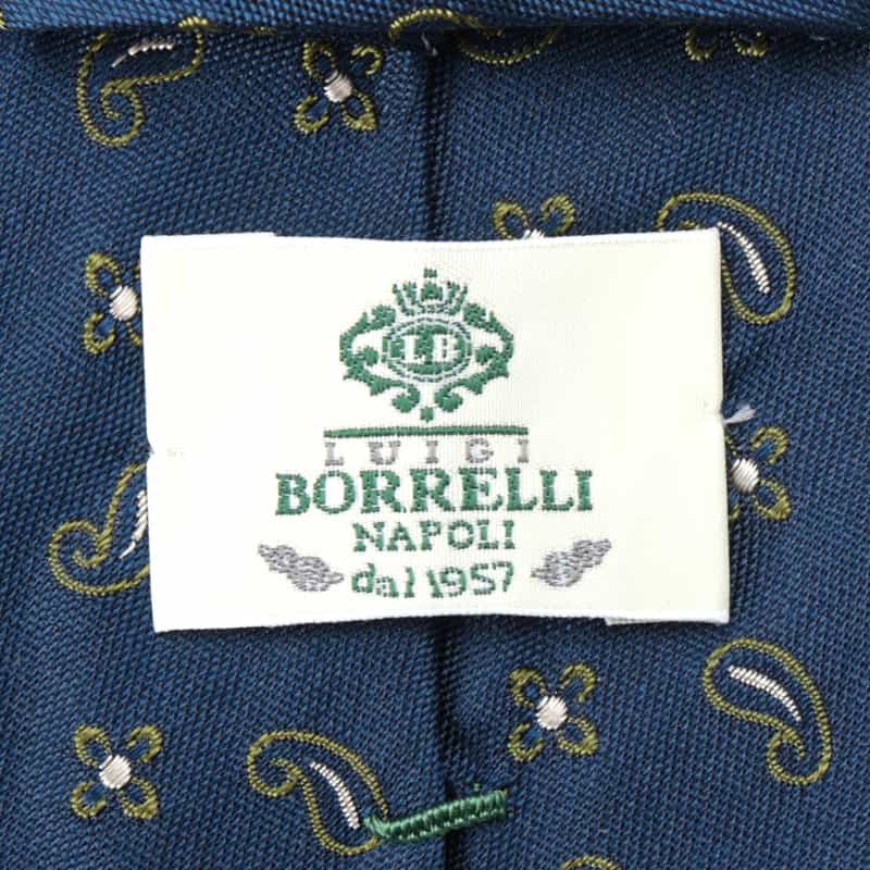 LUIGI  BORRELLI LUIGI BORRELLI＜ルイジボレッリ＞ ペイズリー柄×フラワー柄タイ BLUE