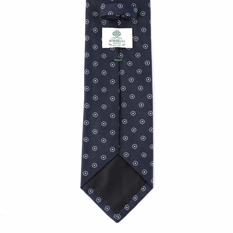 LUIGI  BORRELLI LUIGI BORRELLI＜ルイジボレッリ＞ フラワー小紋柄タイ NAVY