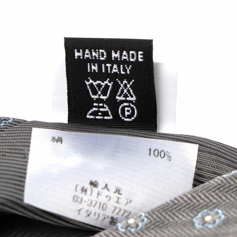 LUIGI  BORRELLI LUIGI BORRELLI＜ルイジボレッリ＞ フラワー小紋柄タイ GRAY