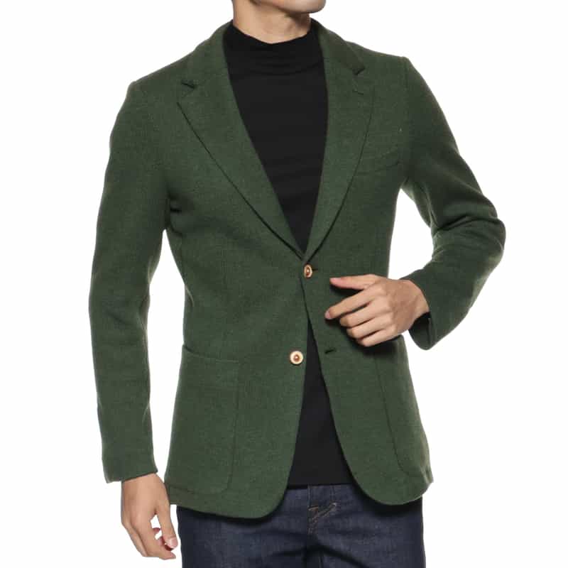 LUNAUL LUNAUL<ルナル> カシミヤテーラードジャケット GREEN