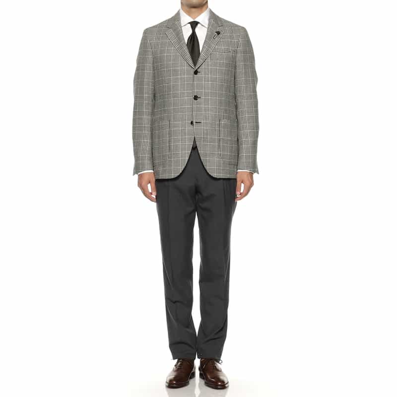 LARDINI LARDINI＜ラルディーニ＞ グレンチェック柄ジャケット BLACK