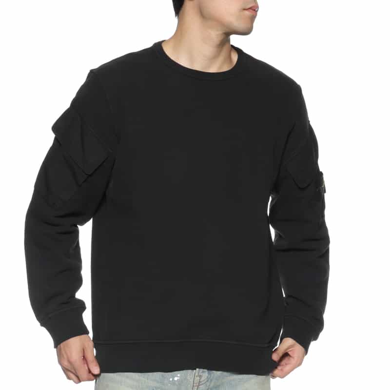 STONE ISLAND STONE ISLAND ＜ストーン アイランド＞ スウェットプルオーバー BLACK