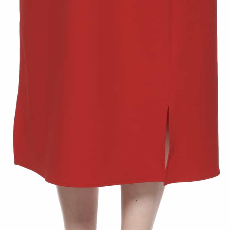 BARNEYS NEW YORK ウォッシャブル ランタンスリーブドレス RED