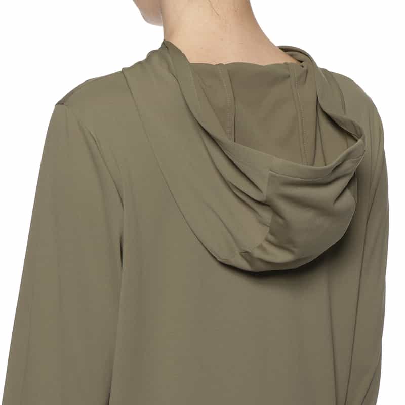 BARNEYS NEW YORK セットアップ ウォッシャブル水陸両用フリル付きジップアップフーディ KHAKI