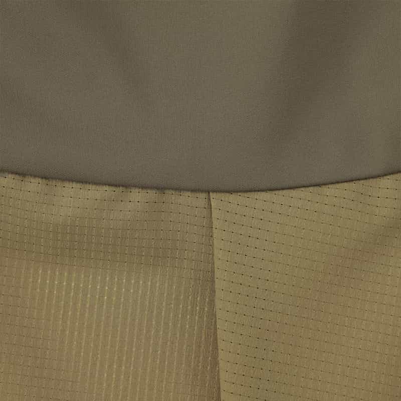 BARNEYS NEW YORK セットアップ ウォッシャブル水陸両用フリル付きジップアップフーディ KHAKI