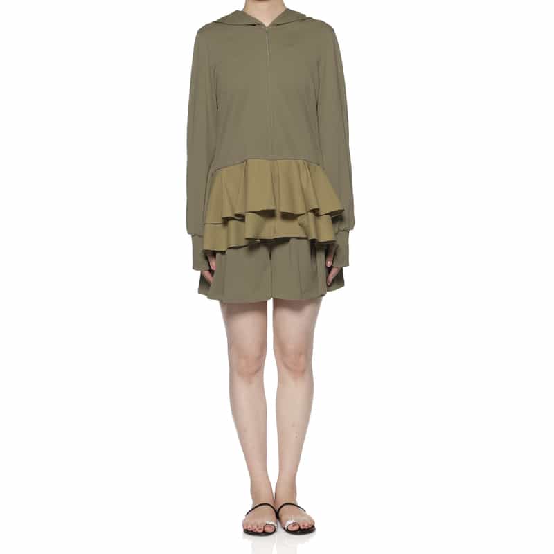 BARNEYS NEW YORK セットアップ ウォッシャブル水陸両用ショートパンツ KHAKI