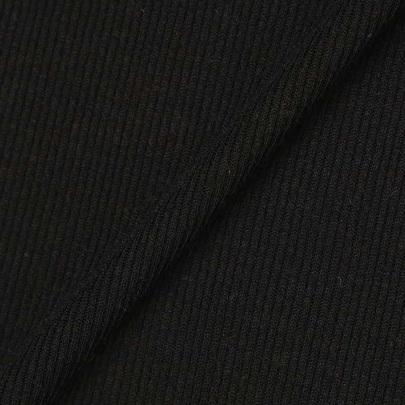 BARNEYS NEW YORK ウォッシャブル タートルネックシアーリブニットプルオーバー BLACK