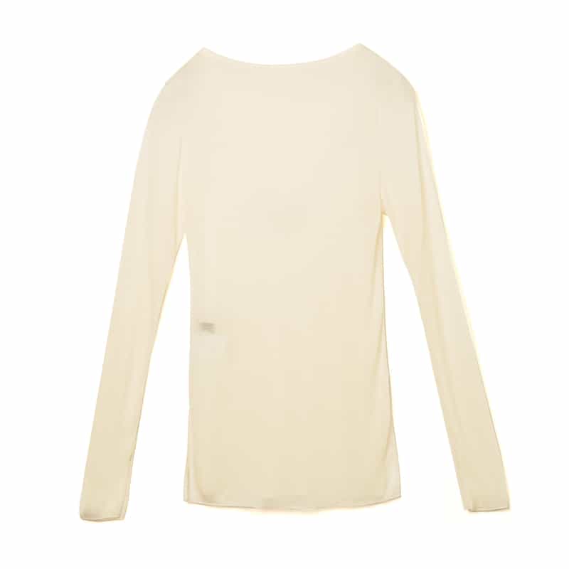 BARNEYS NEW YORK ウォッシャブル ボートネックシアーニットプルオーバー IVORY