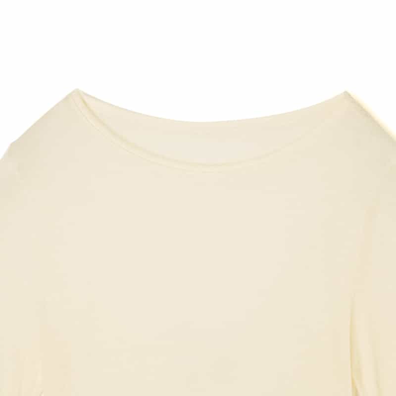 BARNEYS NEW YORK ウォッシャブル ボートネックシアーニットプルオーバー IVORY