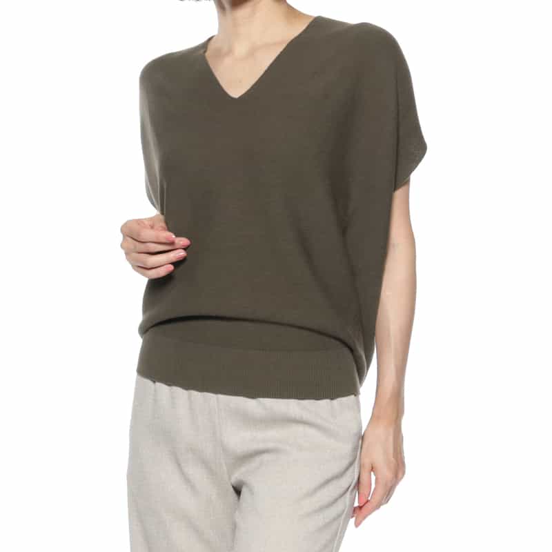 BARNEYS NEW YORK ウォッシャブル ホールガーメントプルオーバー DARK BROWN