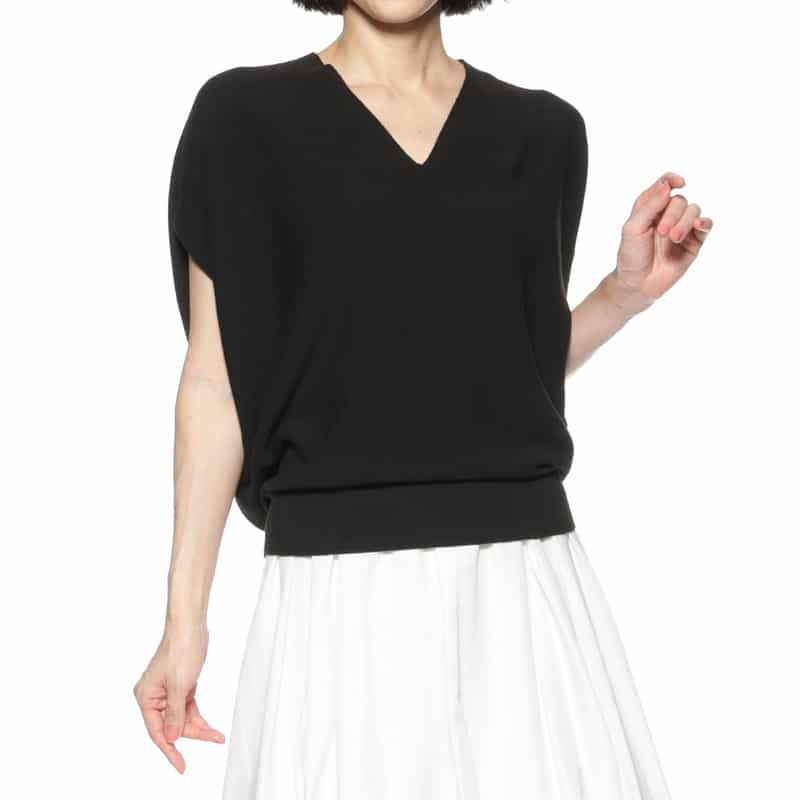 BARNEYS NEW YORK ウォッシャブル ホールガーメントプルオーバー BLACK