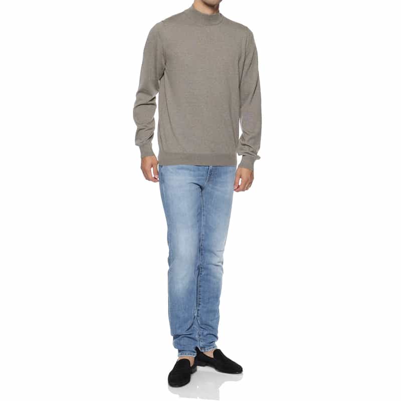 GRANSASSO GRANSASSO＜グランサッソ＞ モックネックニットプルオーバー BEIGE