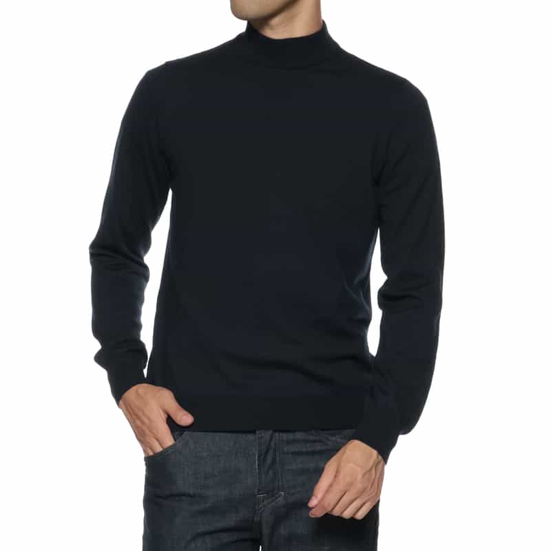 GRANSASSO GRANSASSO＜グランサッソ＞ モックネックニットプルオーバー NAVY