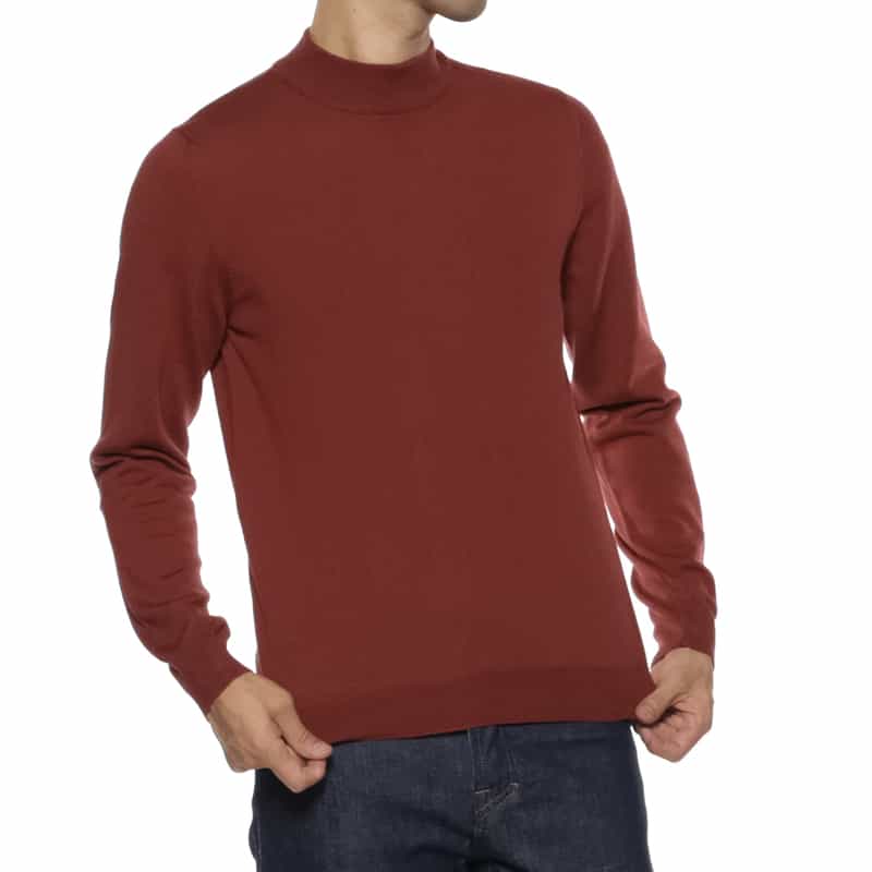 GRANSASSO GRANSASSO＜グランサッソ＞ モックネックニットプルオーバー RED