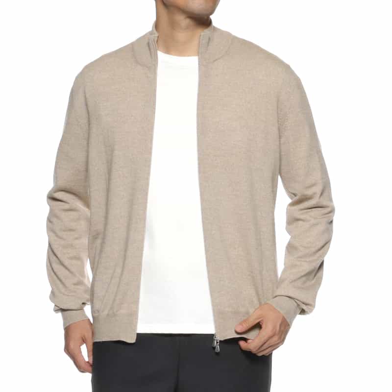 GRANSASSO GRANSASSO＜グランサッソ＞ ジップアップニットカーディガン BEIGE