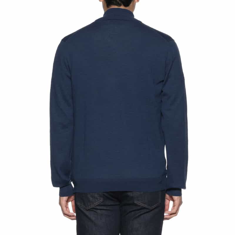 GRANSASSO GRANSASSO＜グランサッソ＞ ジップアップニットカーディガン BLUE