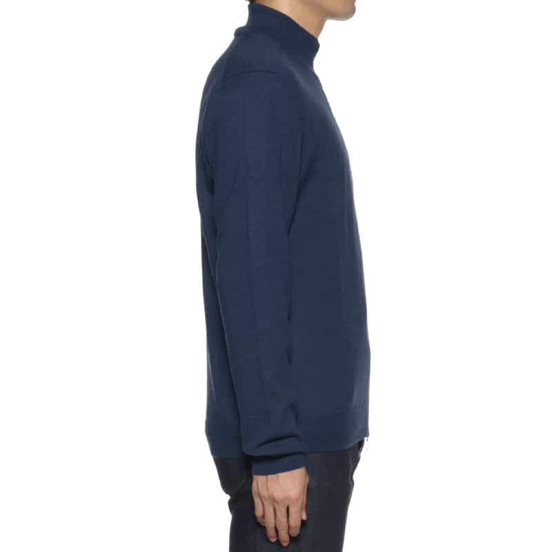 GRANSASSO GRANSASSO＜グランサッソ＞ ジップアップニットカーディガン BLUE