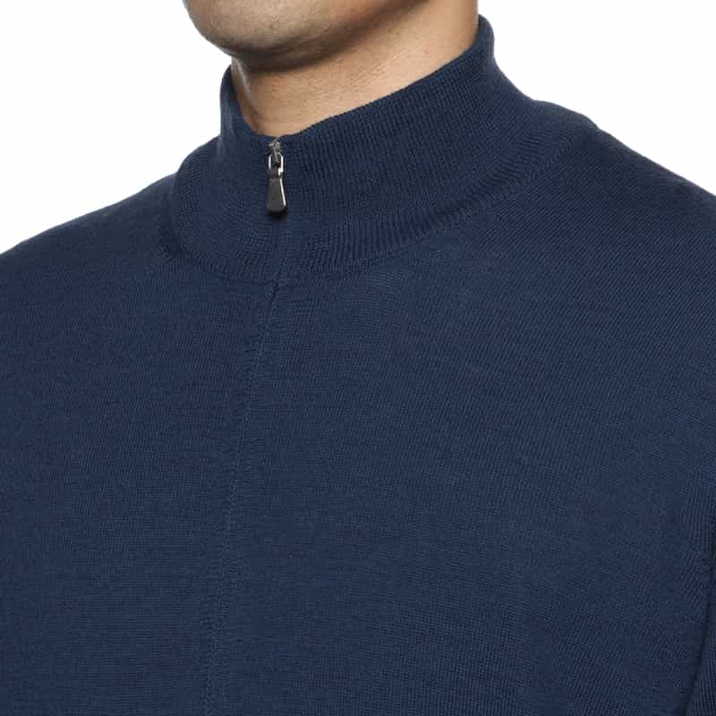 GRANSASSO GRANSASSO＜グランサッソ＞ ジップアップニットカーディガン BLUE