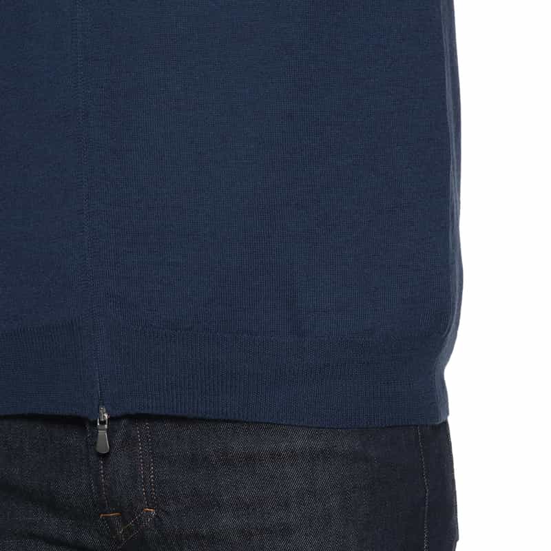 GRANSASSO GRANSASSO＜グランサッソ＞ ジップアップニットカーディガン BLUE