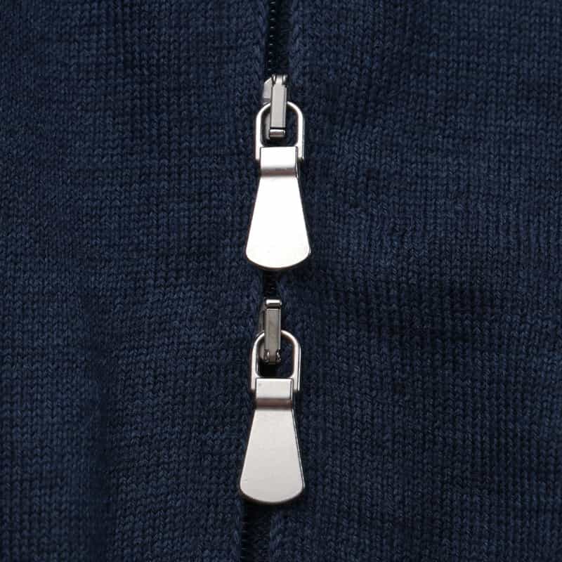 GRANSASSO GRANSASSO＜グランサッソ＞ ジップアップニットカーディガン BLUE