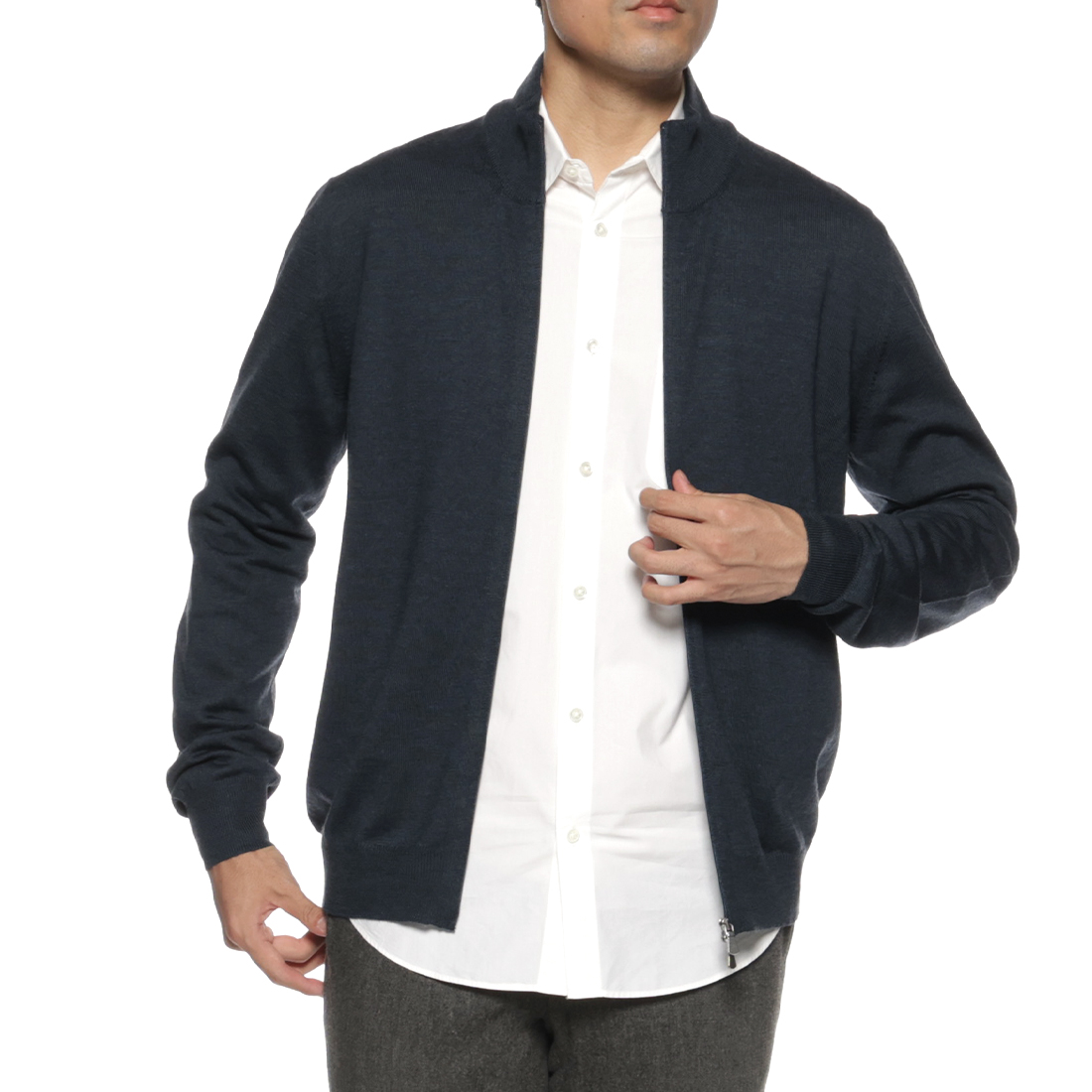 GRANSASSO＜グランサッソ＞ ジップアップニットカーディガン