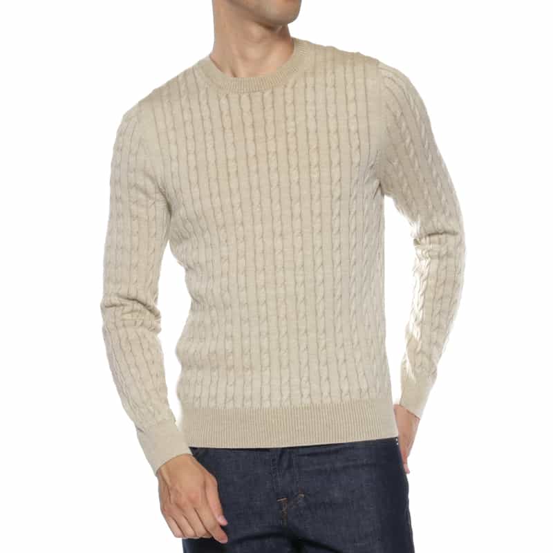 GRANSASSO GRANSASSO＜グランサッソ＞ ケーブルニットプルオーバー BEIGE