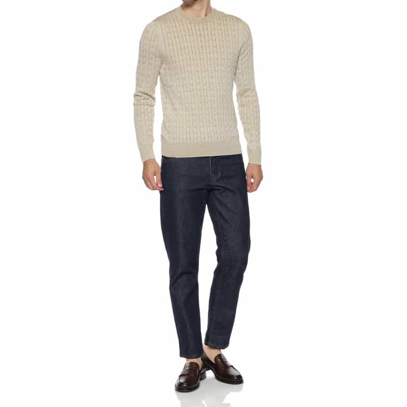 GRANSASSO GRANSASSO＜グランサッソ＞ ケーブルニットプルオーバー BEIGE