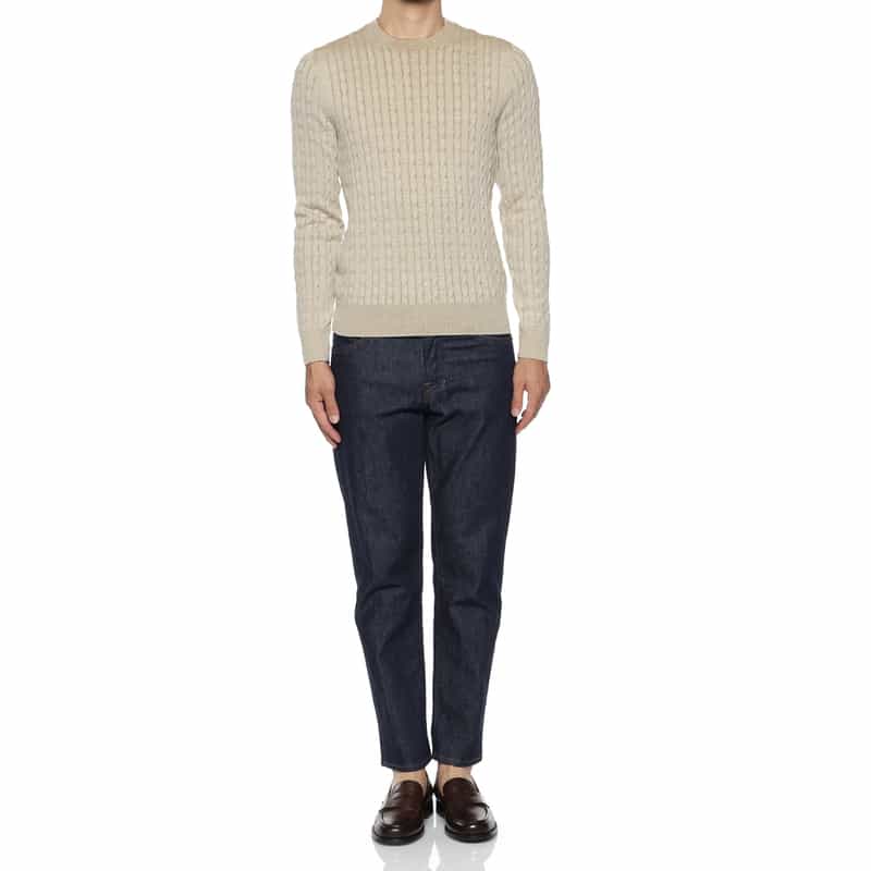 GRANSASSO GRANSASSO＜グランサッソ＞ ケーブルニットプルオーバー BEIGE