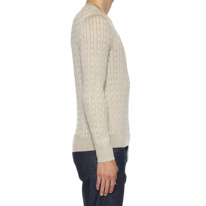 GRANSASSO GRANSASSO＜グランサッソ＞ ケーブルニットプルオーバー BEIGE