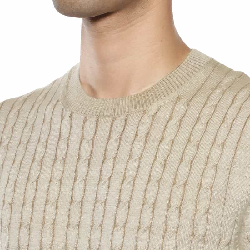 GRANSASSO GRANSASSO＜グランサッソ＞ ケーブルニットプルオーバー BEIGE