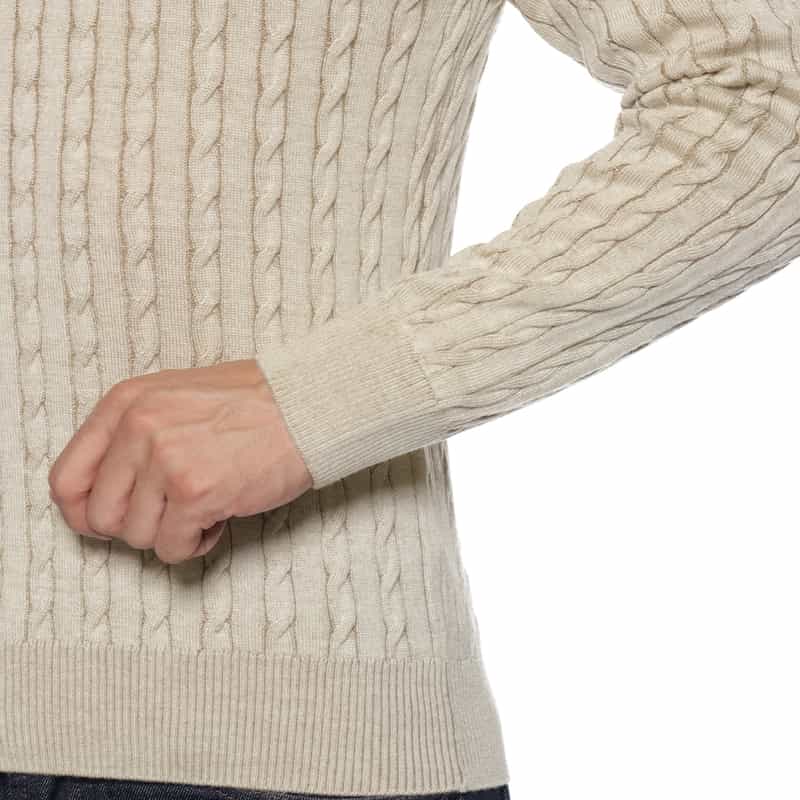 GRANSASSO GRANSASSO＜グランサッソ＞ ケーブルニットプルオーバー BEIGE