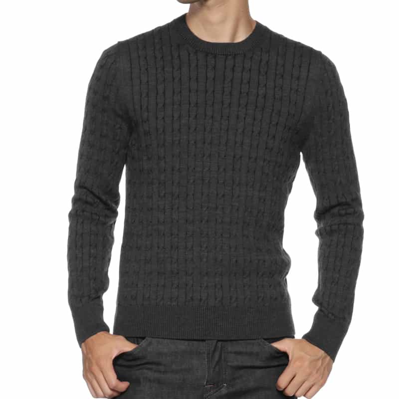 GRANSASSO GRANSASSO＜グランサッソ＞ ケーブルニットプルオーバー DARK GRAY