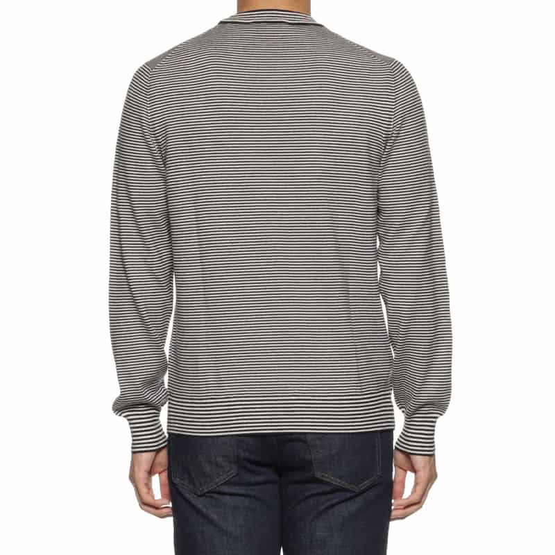 GRANSASSO GRANSASSO＜グランサッソ＞ ボーダー柄ニットプルオーバー NAVY