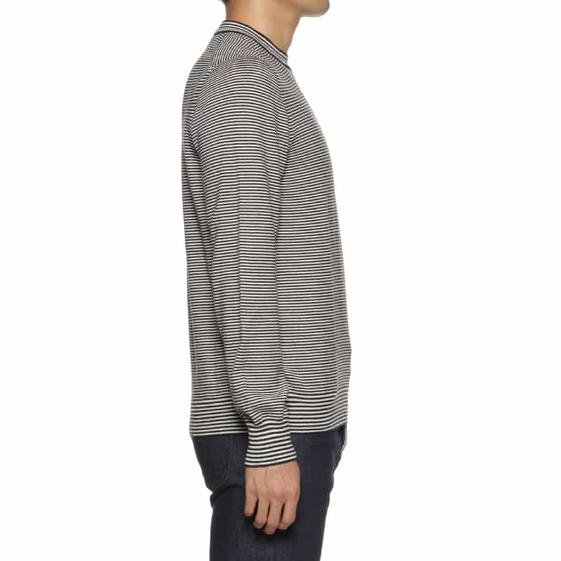 GRANSASSO GRANSASSO＜グランサッソ＞ ボーダー柄ニットプルオーバー NAVY