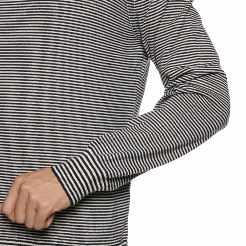 GRANSASSO GRANSASSO＜グランサッソ＞ ボーダー柄ニットプルオーバー NAVY