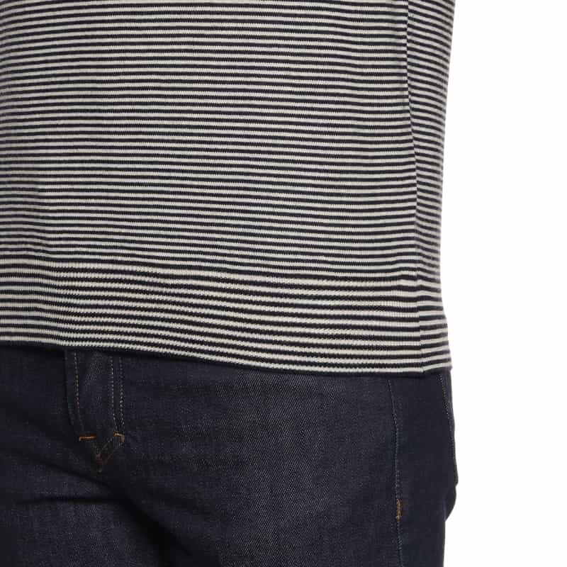 GRANSASSO GRANSASSO＜グランサッソ＞ ボーダー柄ニットプルオーバー NAVY