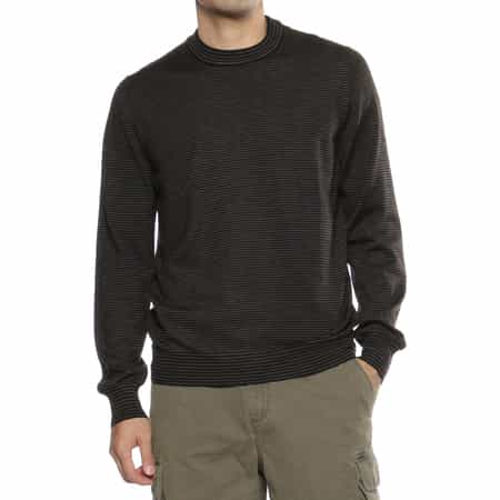 GRANSASSO＜グランサッソ＞ ボーダー柄ニットプルオーバー