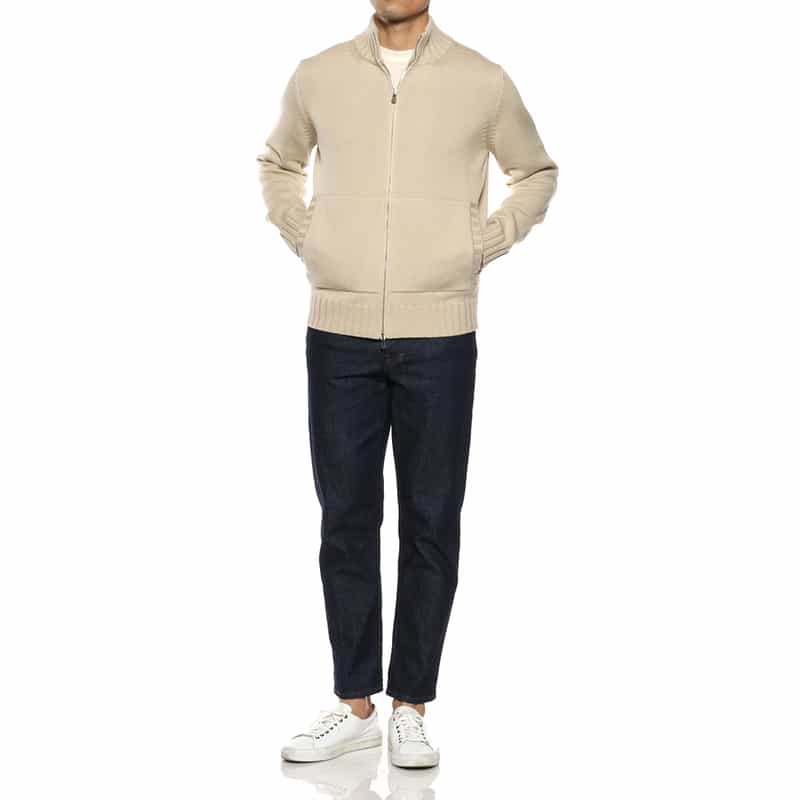 FILIPPO DE LAURENTIIS FILIPPO DE LAURENTIIS＜フィリップ デ ローレンティス＞ ジップアップニットカーディガン BEIGE