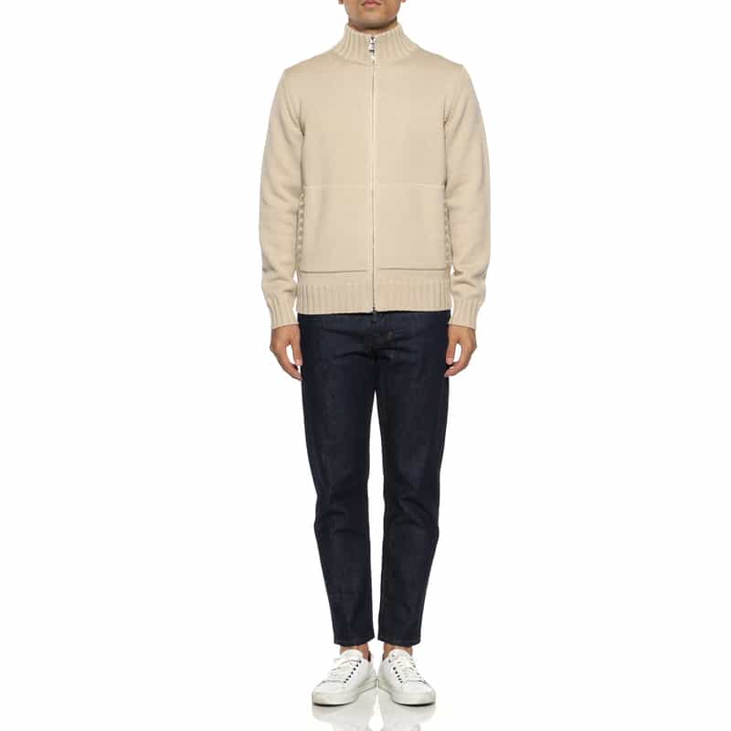 FILIPPO DE LAURENTIIS FILIPPO DE LAURENTIIS＜フィリップ デ ローレンティス＞ ジップアップニットカーディガン BEIGE