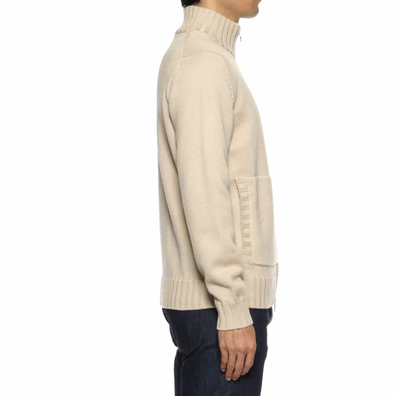 FILIPPO DE LAURENTIIS FILIPPO DE LAURENTIIS＜フィリップ デ ローレンティス＞ ジップアップニットカーディガン BEIGE