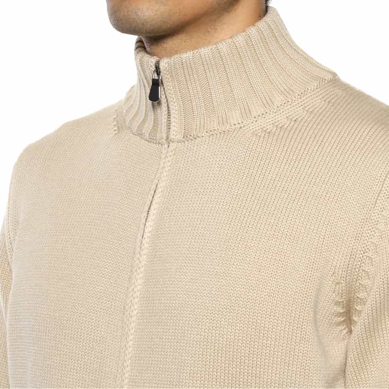 FILIPPO DE LAURENTIIS FILIPPO DE LAURENTIIS＜フィリップ デ ローレンティス＞ ジップアップニットカーディガン BEIGE