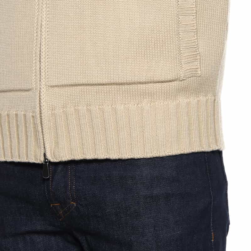 FILIPPO DE LAURENTIIS FILIPPO DE LAURENTIIS＜フィリップ デ ローレンティス＞ ジップアップニットカーディガン BEIGE