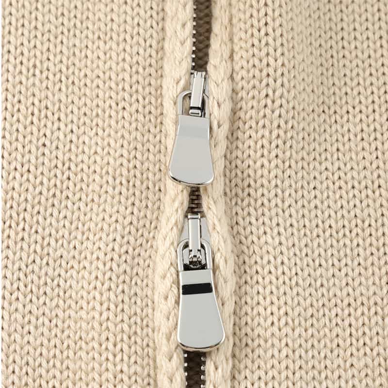 FILIPPO DE LAURENTIIS FILIPPO DE LAURENTIIS＜フィリップ デ ローレンティス＞ ジップアップニットカーディガン BEIGE