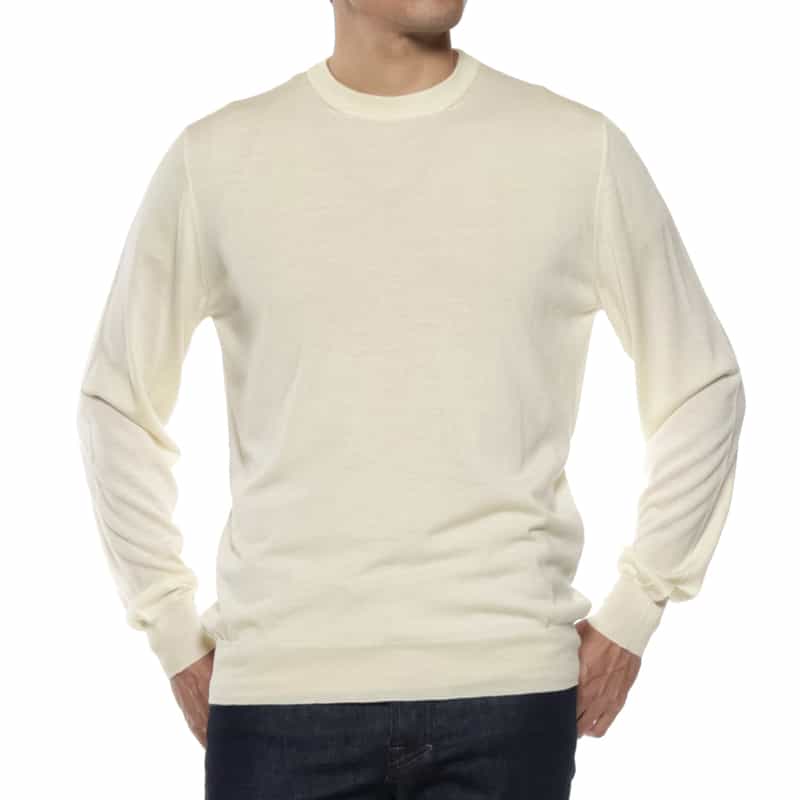 FILIPPO DE LAURENTIIS FILIPPO DE LAURENTIIS＜フィリップ デ ローレンティス＞ クルーネックニットプルオーバー WHITE