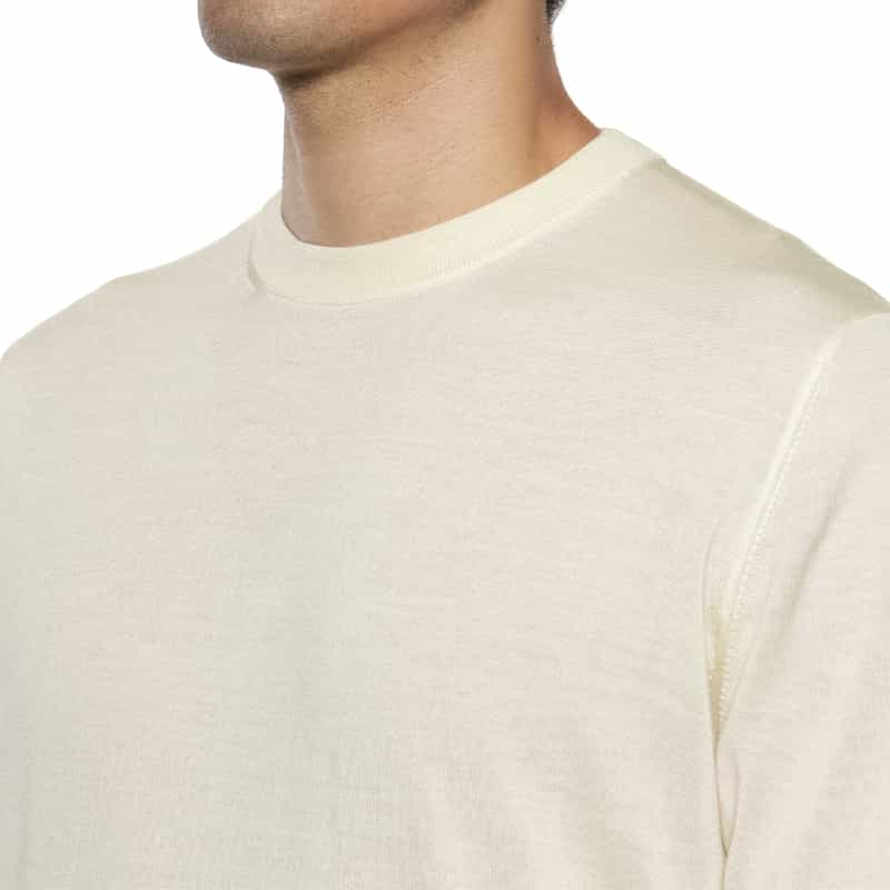 FILIPPO DE LAURENTIIS FILIPPO DE LAURENTIIS＜フィリップ デ ローレンティス＞ クルーネックニットプルオーバー WHITE