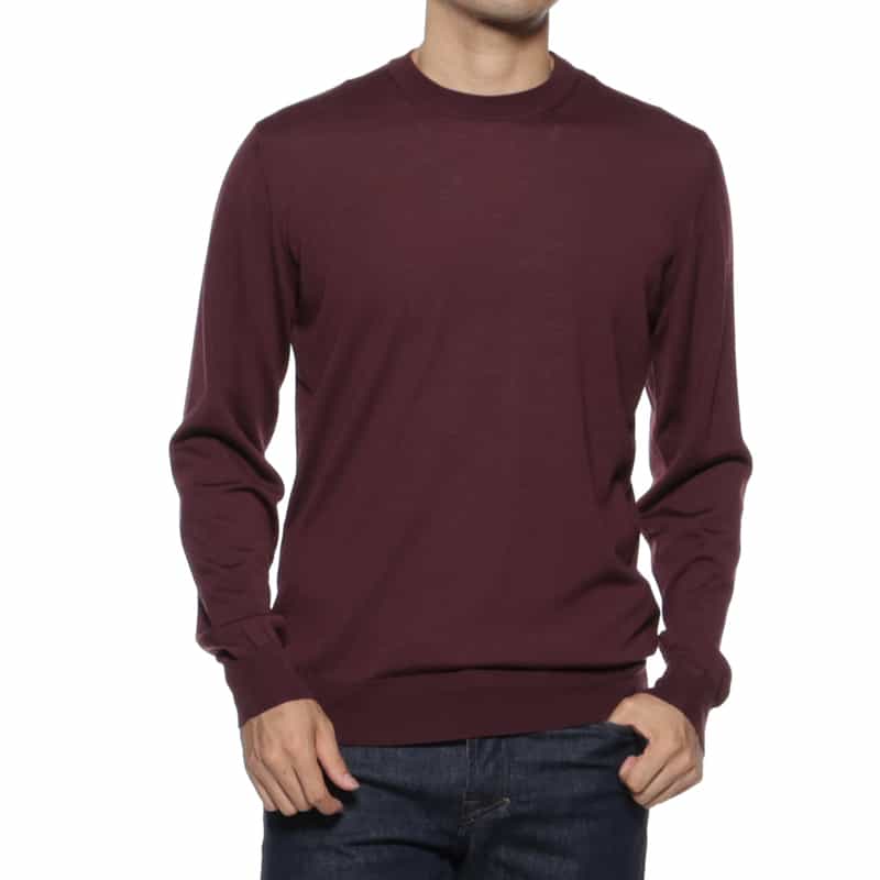FILIPPO DE LAURENTIIS FILIPPO DE LAURENTIIS＜フィリップ デ ローレンティス＞ クルーネックニットプルオーバー WINE