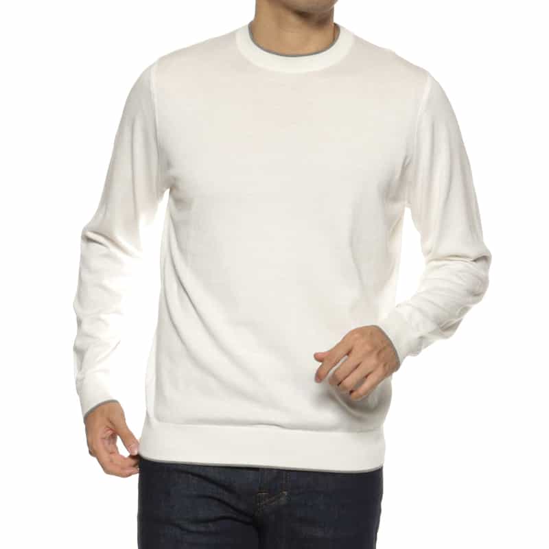 FILIPPO DE LAURENTIIS FILIPPO DE LAURENTIIS＜フィリップ デ ローレンティス＞ コットンカシミヤニットプルオーバー WHITE